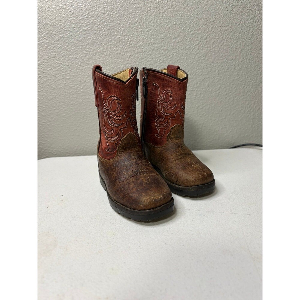 Cody James Toddler Cowboy Boots Size 5 Brown Leather Western Boots